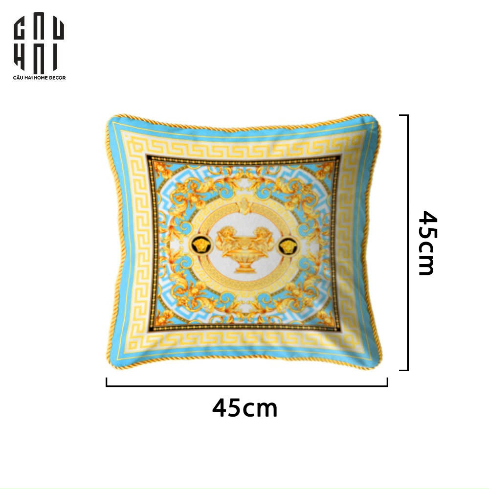 VỎ GỐI NHUNG LA COUPE DES DIEUX - BLEU 45. - CẬU HAI HOME DECOR