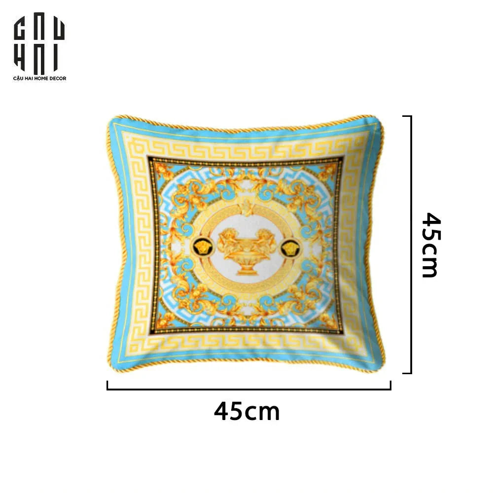 VỎ GỐI NHUNG LA COUPE DES DIEUX - BLEU 45.