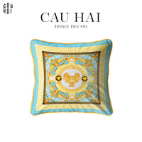 Vỏ Gối Nhung La Coupe Des Dieux - Bleu 45.-CẬU HAI HOME DECOR