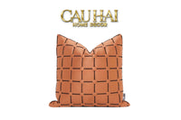 Vỏ Gối Nhung Lux Leather Crossline Terra 45-VỎ GỐI-CẬU HAI HOME DECOR