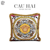 VỎ GỐI NHUNG MEDUSA HEAD PRINTED - WHITE 45. - CẬU HAI HOME DECOR