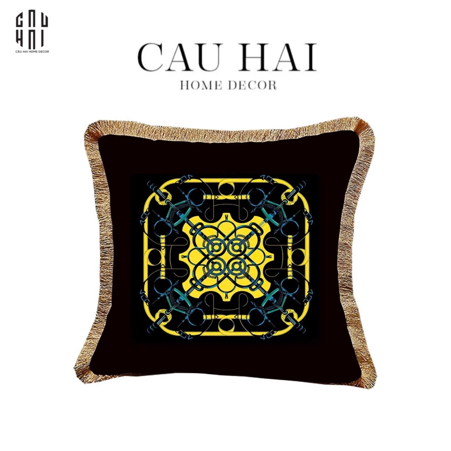 VỎ GỐI NHUNG NOIR EPERON D'OR 45. - CẬU HAI HOME DECOR