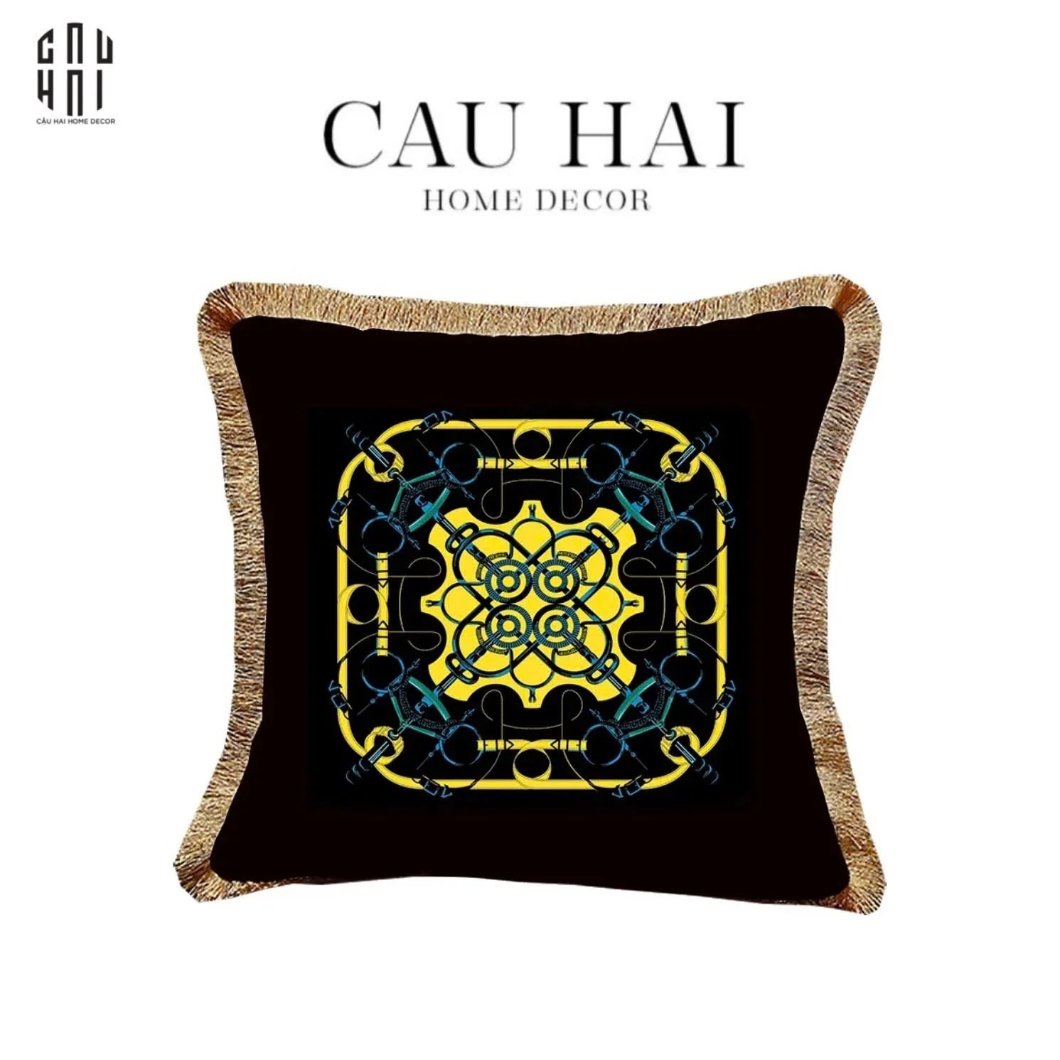 VỎ GỐI NHUNG NOIR EPERON D'OR 45.