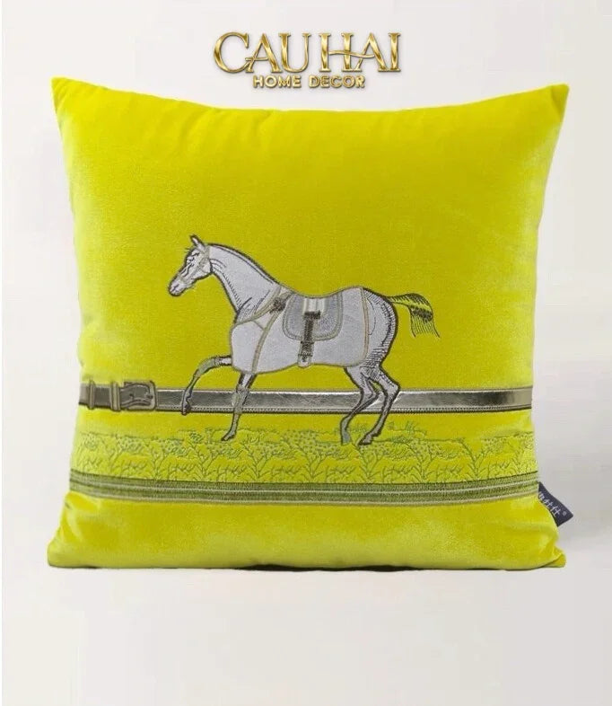 Vỏ Gối Nhung Thêu Cheval Blanc Serendipity 45-VỎ GỐI-CẬU HAI HOME DECOR