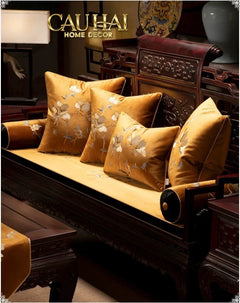 Vỏ Gối Nhung Thêu Mộc Lan Hoa 45x45-VỎ GỐI-CẬU HAI HOME DECOR