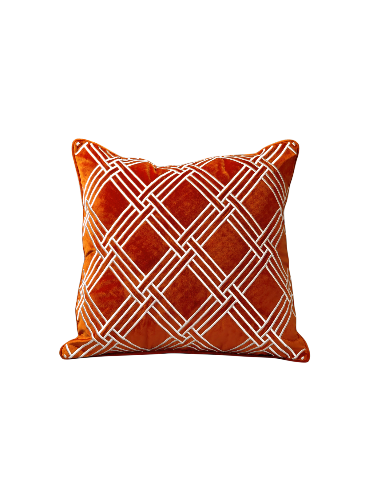 Vỏ Gối Nhung Treillage Sienna 45x45-Gối Trang Trí-CẬU HAI HOME DECOR-CẬU HAI HOME DECOR