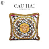 Vỏ Gối Nhung V Class Medusa Head Printed - White 45.-VỎ GỐI-CẬU HAI HOME DECOR