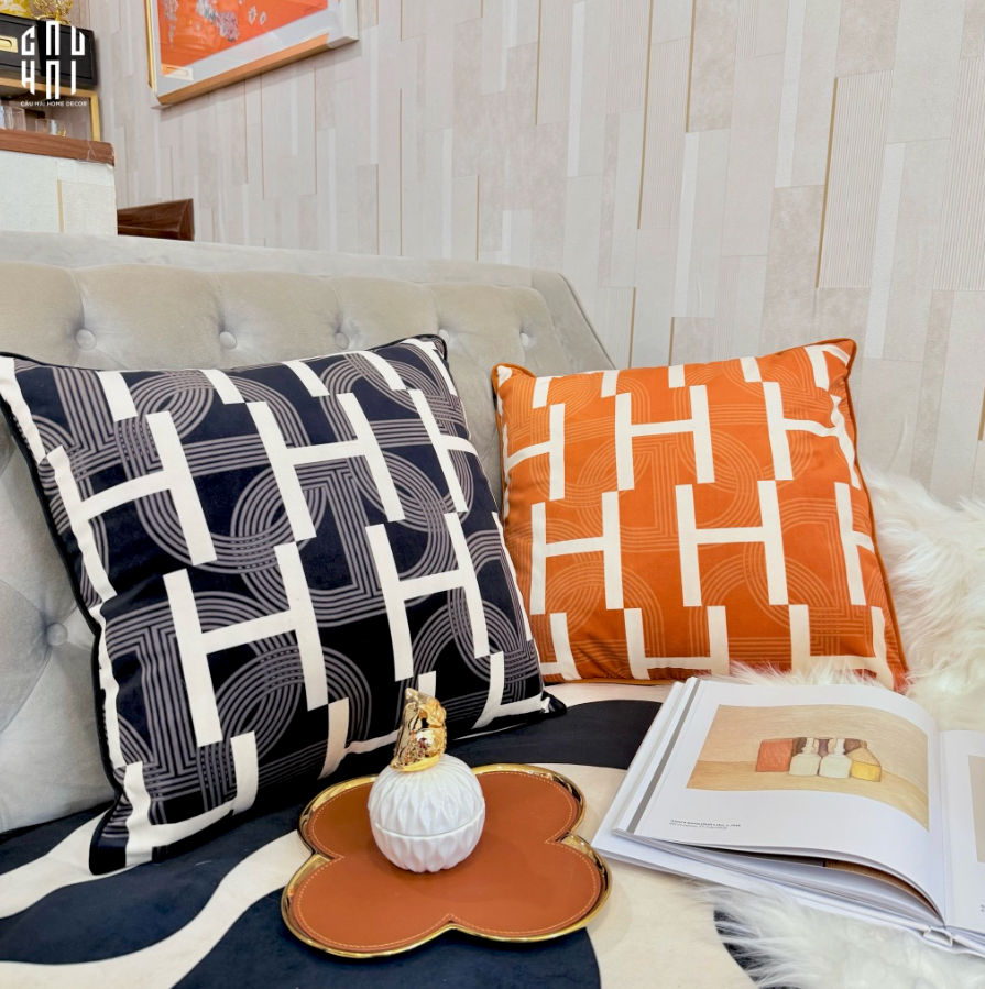 VỎ GỐI PHONG CÁCH WABI SABI CHAINE D'ANC - ORANGE HELIOS - CẬU HAI HOME DECOR