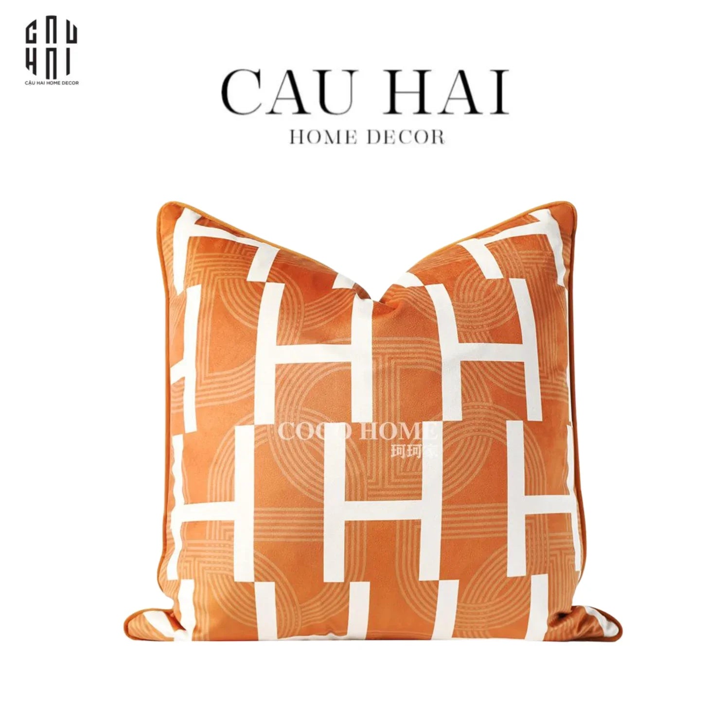 VỎ GỐI PHONG CÁCH WABI SABI CHAINE D'ANC - ORANGE HELIOS