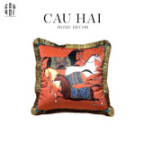 VỎ GỐI RUNNING STEED 45. - ORANGE - CẬU HAI HOME DECOR