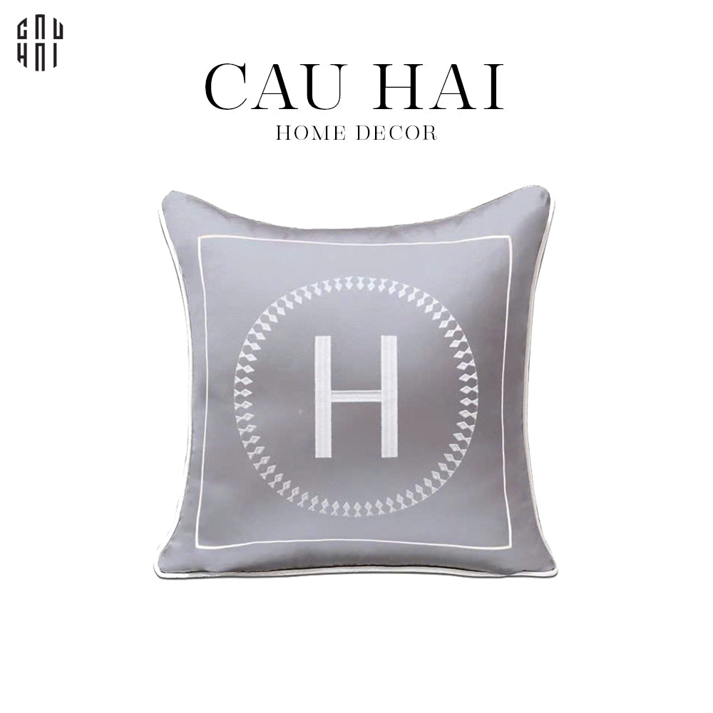 VỎ GỐI SOFA LỤA HORA - GRAY 45. - CẬU HAI HOME DECOR