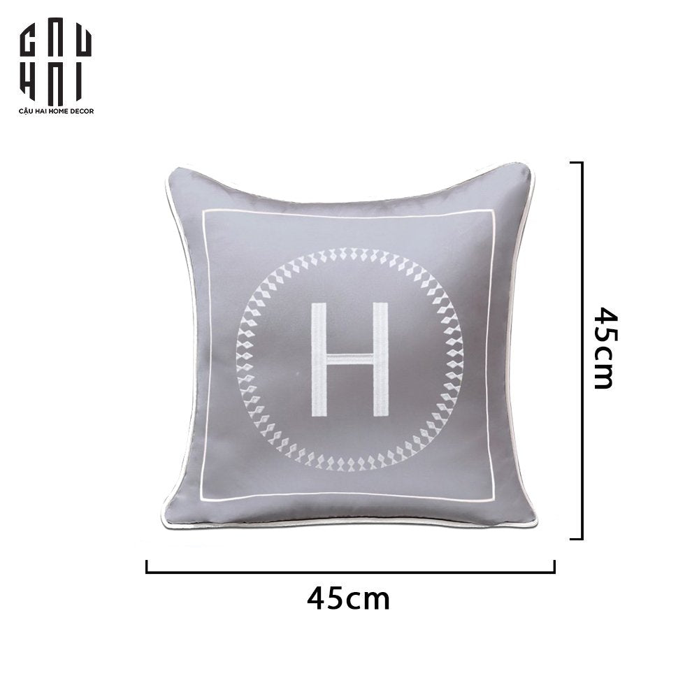 VỎ GỐI SOFA LỤA HORA - GRAY 45. - CẬU HAI HOME DECOR