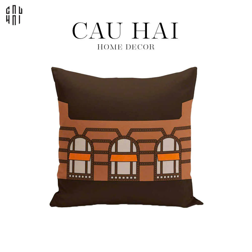 VỎ GỐI SOFA MULTI DOORS - BROWN 45. - CẬU HAI HOME DECOR