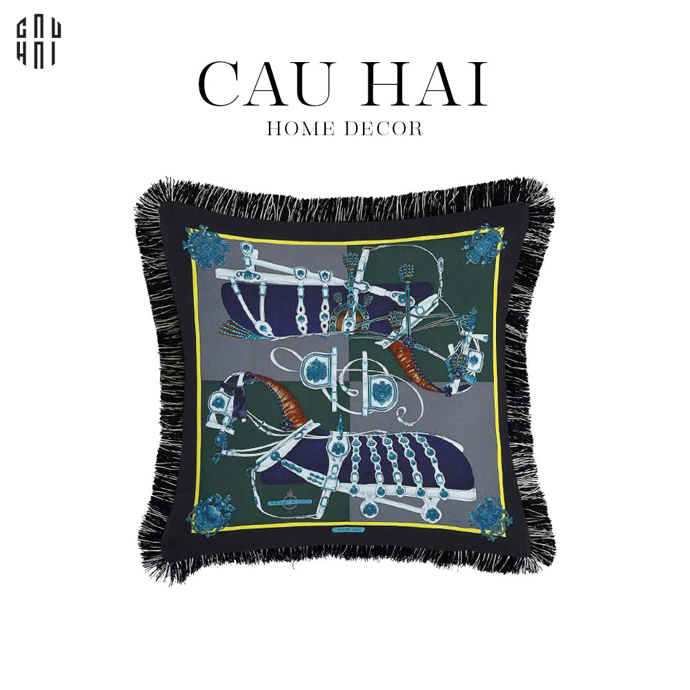 VỎ GỐI SOFA NHUNG CHEVEL NOIR 45. - CẬU HAI HOME DECOR