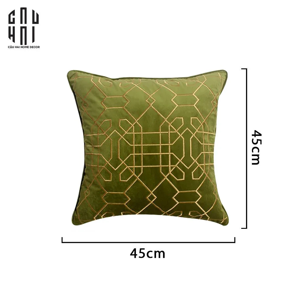 VỎ GỐI SOFA NHUNG CHRISTINE - GREEN 45.