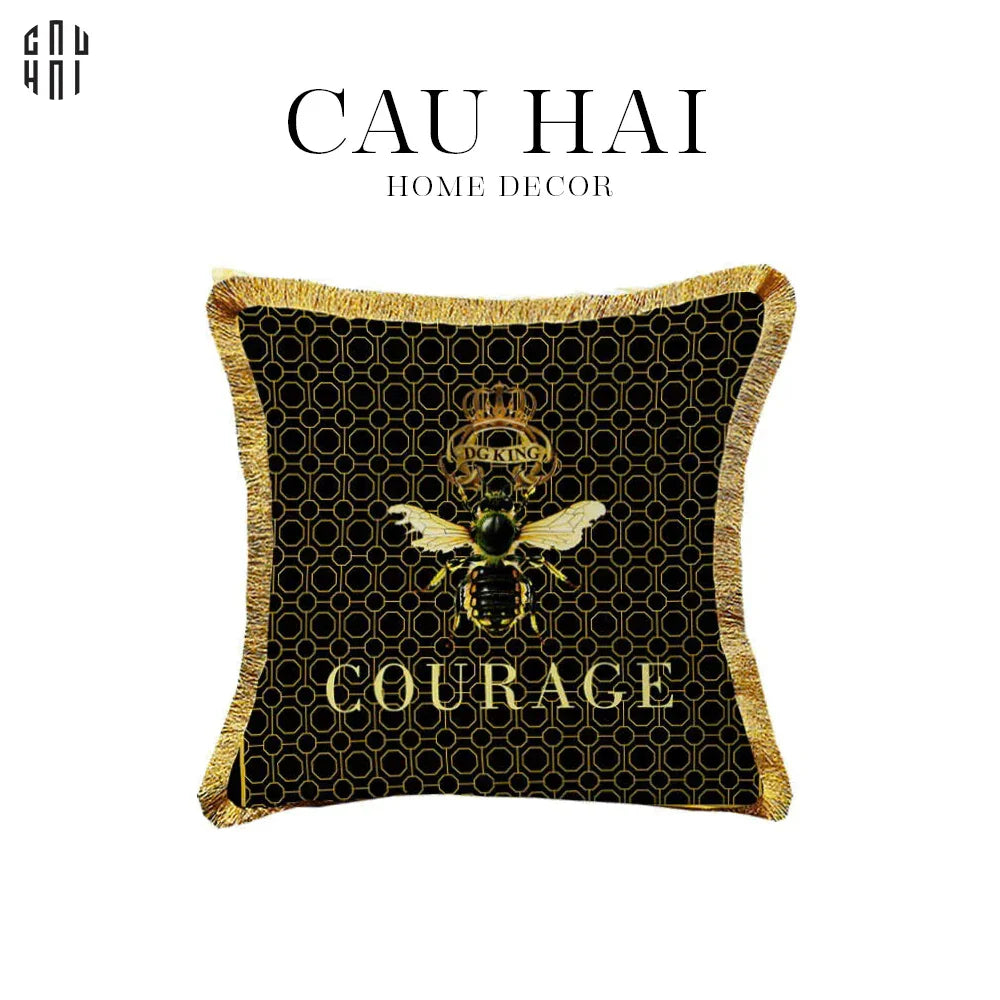 VỎ GỐI SOFA NHUNG GOLDEN BEE 45.