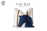 VỎ GỐI SOFA NHUNG HOẠ TIẾT DA EQUESTRIAN CHARM - MIDNIGHT RIDER - CẬU HAI HOME DECOR