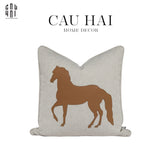 VỎ GỐI SOFA NHUNG HOẠ TIẾT DA REGAL STRIDE - CẬU HAI HOME DECOR