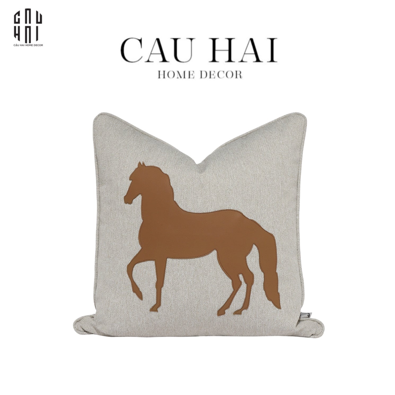 VỎ GỐI SOFA NHUNG HOẠ TIẾT DA REGAL STRIDE - CẬU HAI HOME DECOR