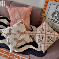 Vỏ Gối Sofa Nhung Randall Cheval - Light Pink 50x50-CẬU HAI HOME DECOR