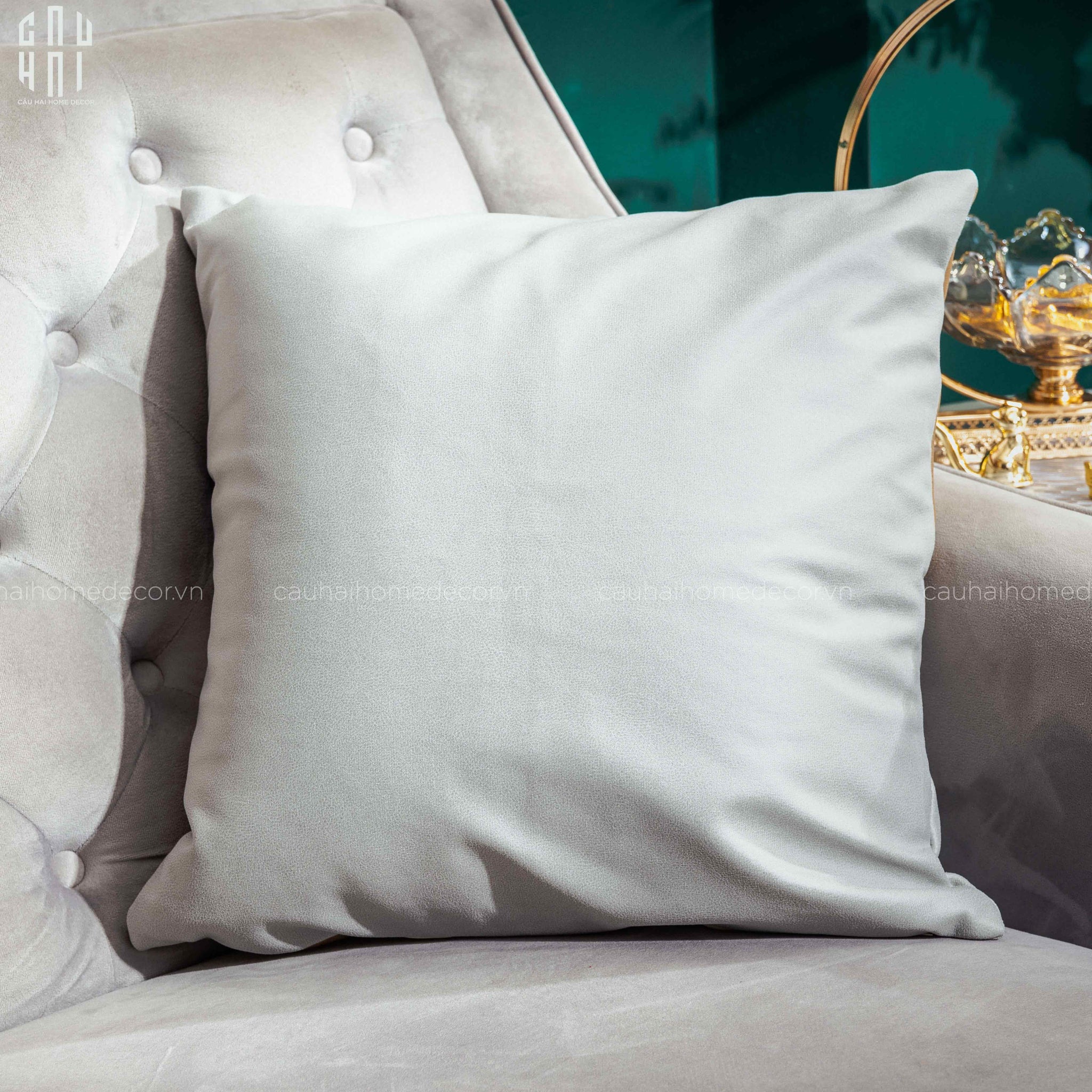 VỎ GỐI SOFA SỢ VẢI NỈ DAWN 45X45CM - CẬU HAI HOME DECOR