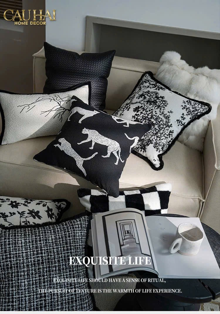 VỎ GỐI SOFA SỢI VẢI CANVAS HOWARD 45.-CẬU HAI HOME DECOR