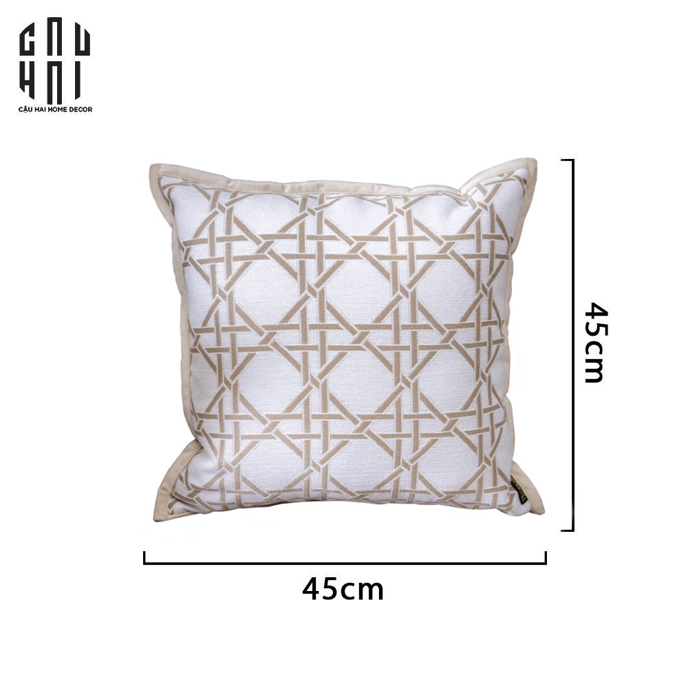 VỎ GỐI SOFA SỢI VẢI CANVAS MELANIE 45. - CẬU HAI HOME DECOR