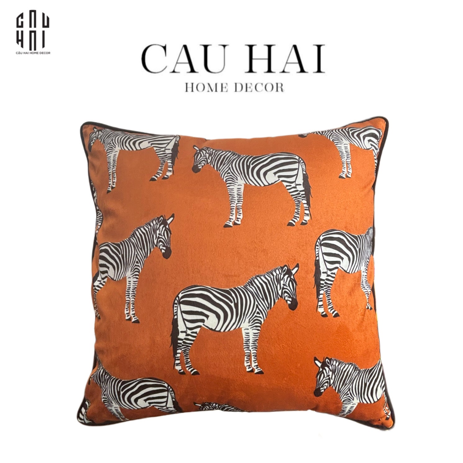 VỎ GỐI THÊU AMBER HERD - CẬU HAI HOME DECOR