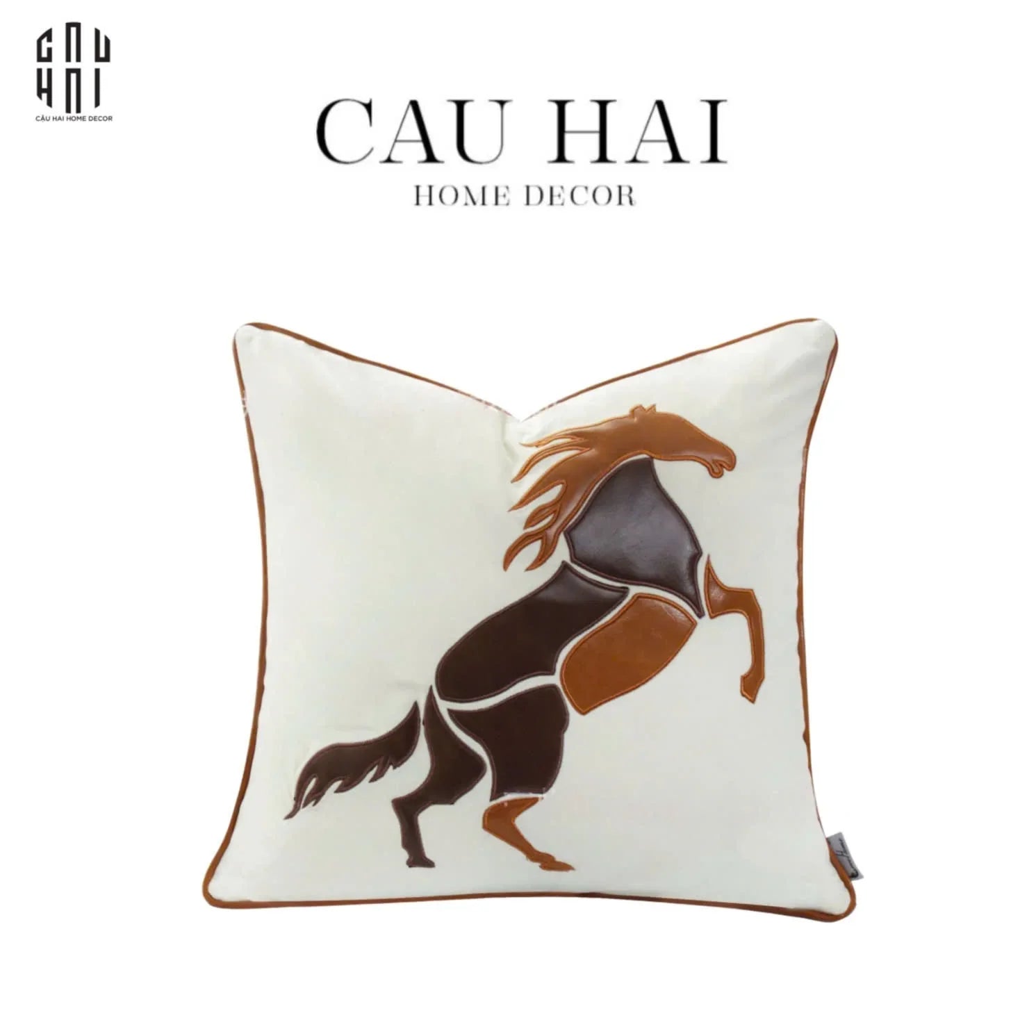VỎ GỐI THÊU LEATHER TROT
