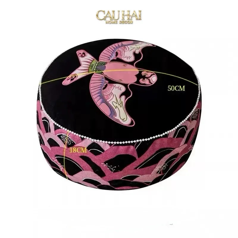 Vỏ Gối Tweed Pink Swallow Kite 45-VỎ GỐI-CẬU HAI HOME DECOR