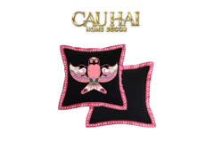 Vỏ Gối Tweed Pink Swallow Kite 45-VỎ GỐI-CẬU HAI HOME DECOR