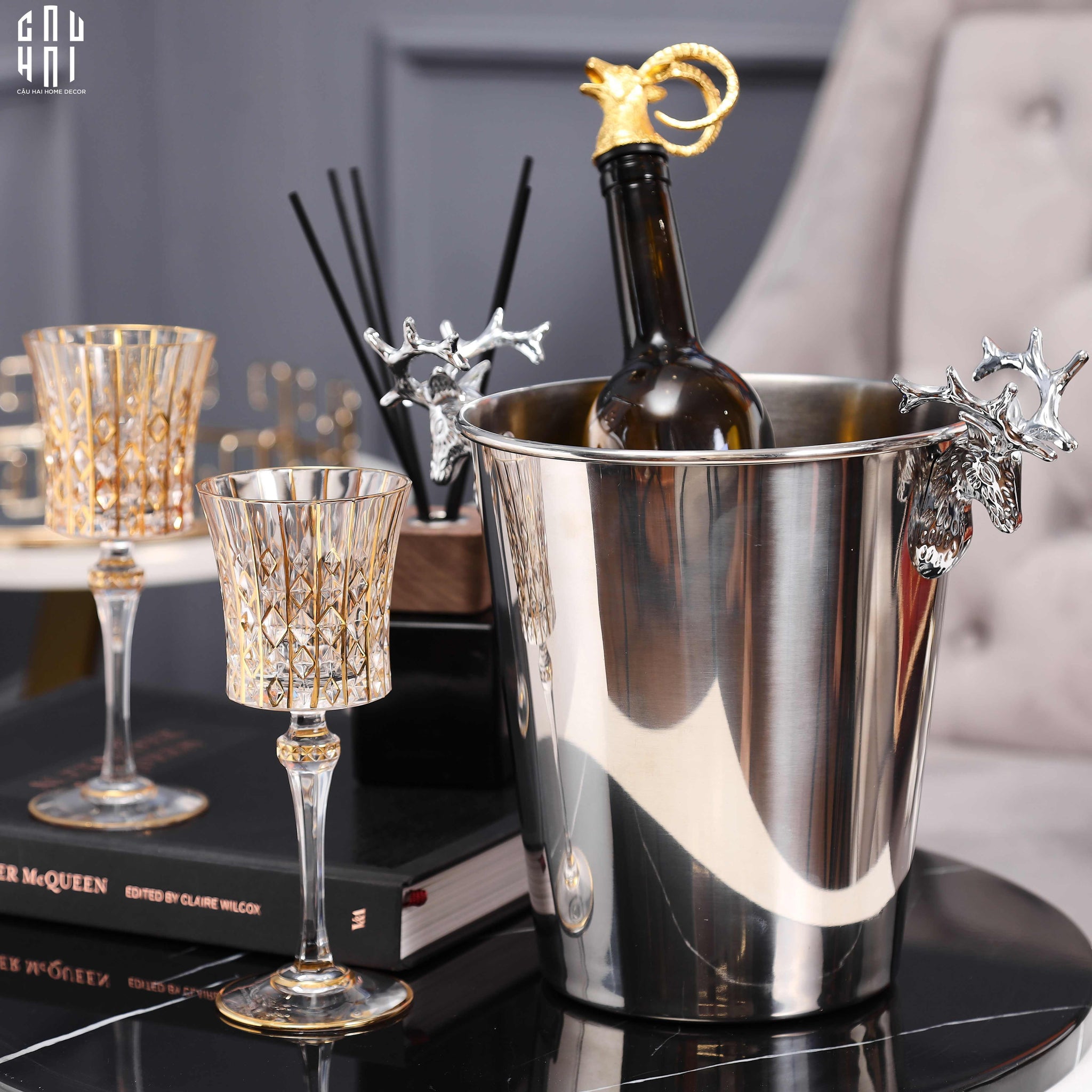 VÒI RÓT - GOLDEN ELK POURER WINE SPOUT-CẬU HAI HOME DECOR