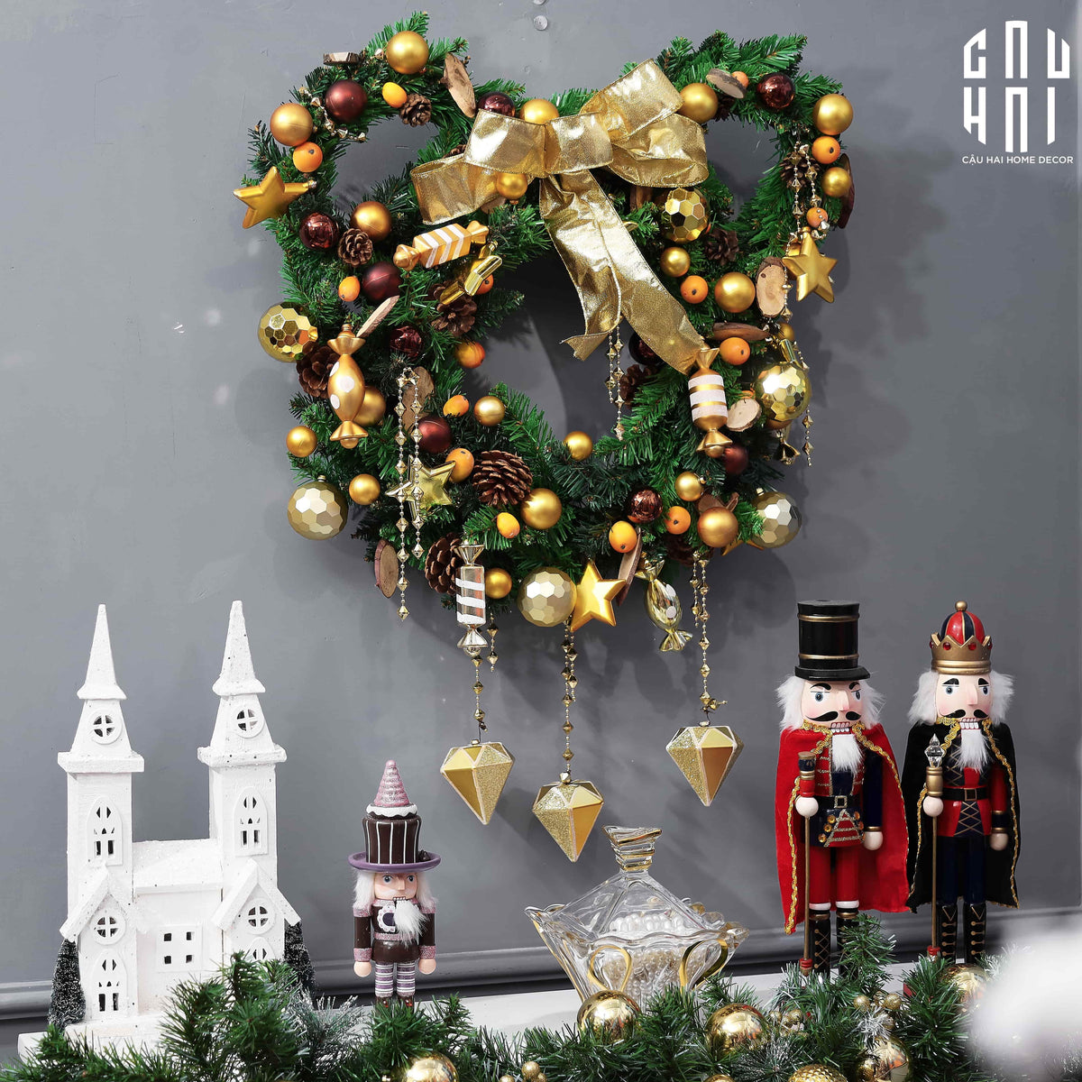 Vòng Giáng Sinh - Mickey Christmas Wreath 90-TRANG TRÍ GIÁNG SINH-CẬU HAI HOME DECOR