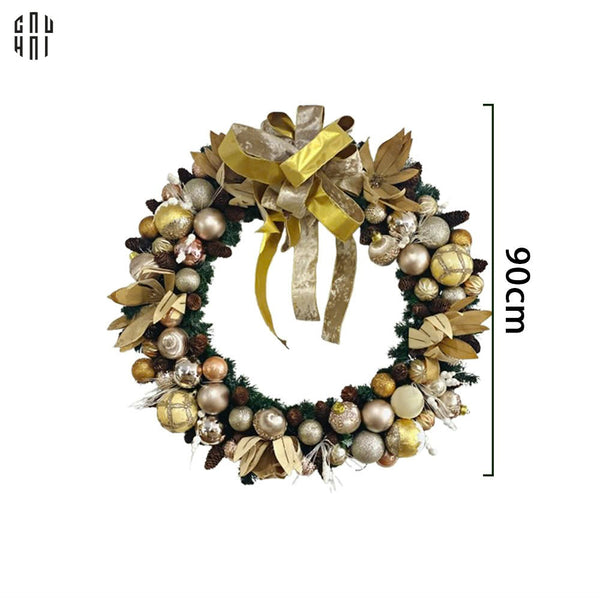 VÒNG GIÁNG SINH - SUPER GOLDEN ERA CHRISTMAS WREATH 90CM-CẬU HAI HOME DECOR