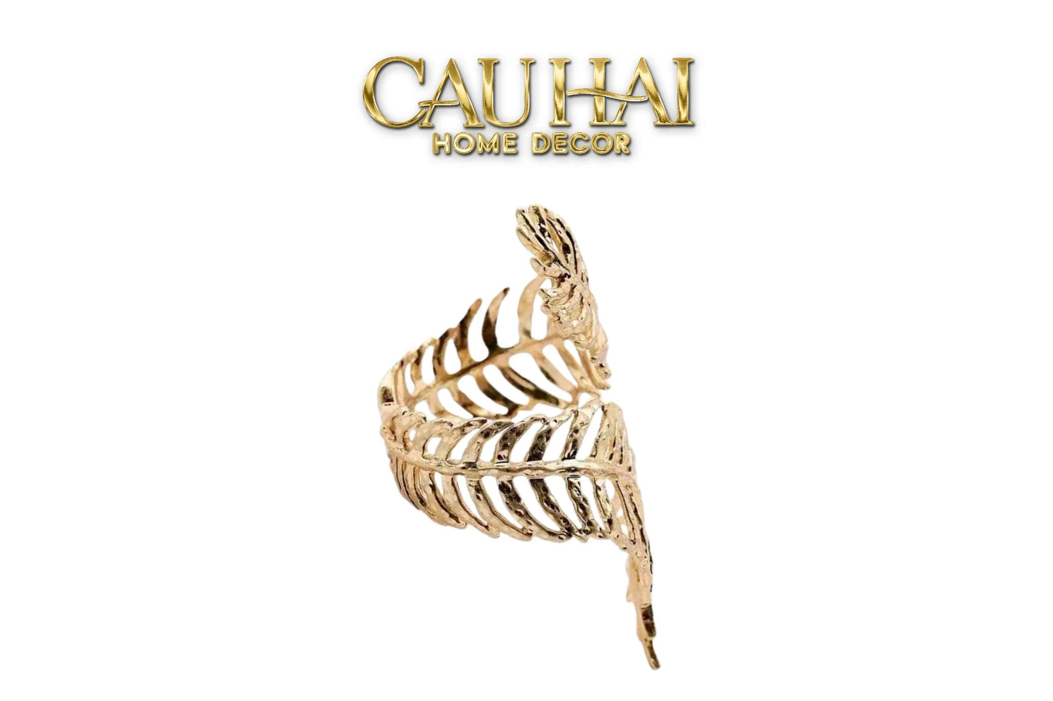 Vòng Khăn Ăn - Gilded Willow Leaf Dinnerware Napkin Ring-CẬU HAI HOME DECOR