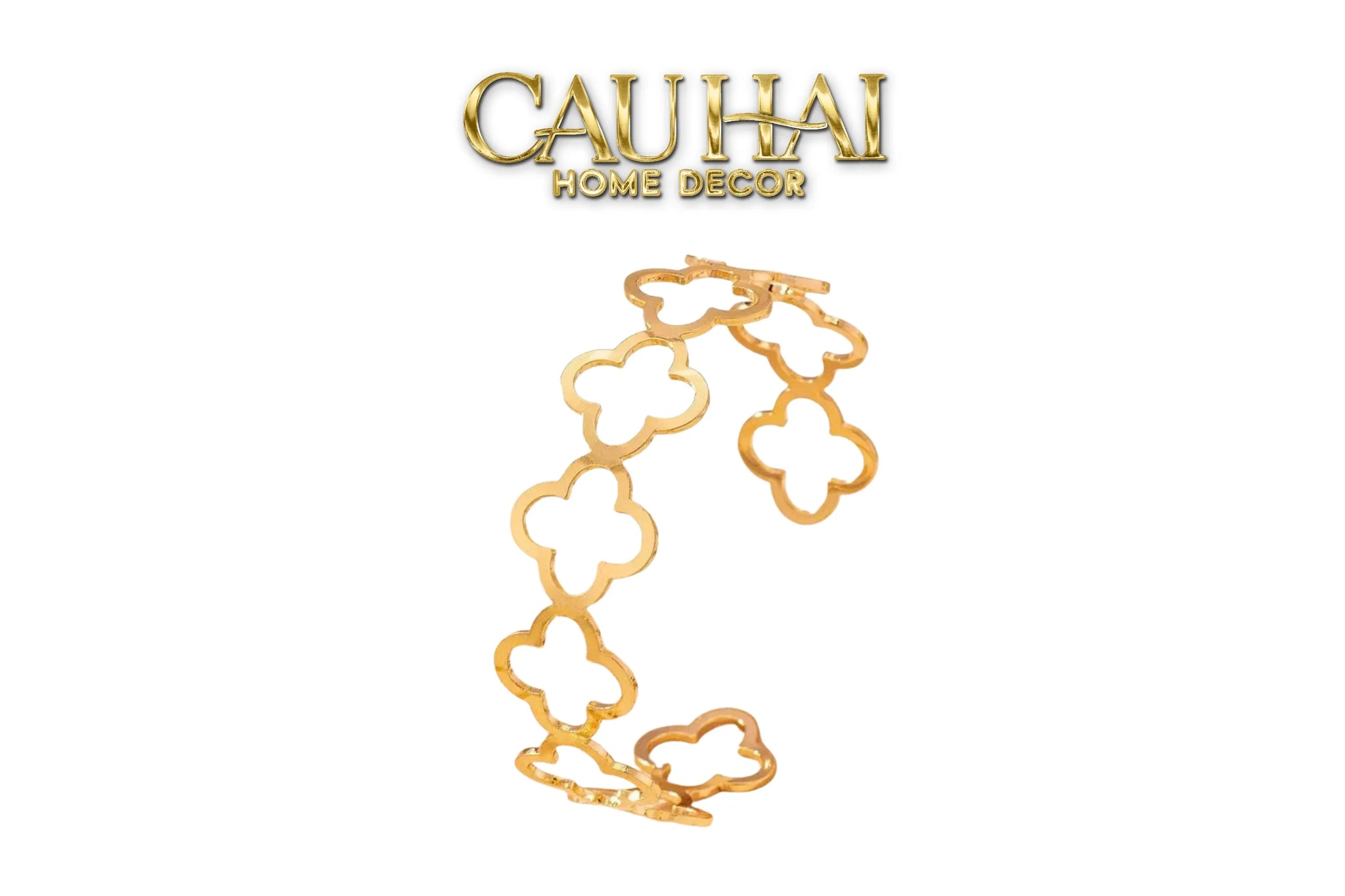 Vòng Khăn Ăn - Napkin Ring Clover Fleur Monogram Quatrefoil - CẬU HAI HOME DECOR