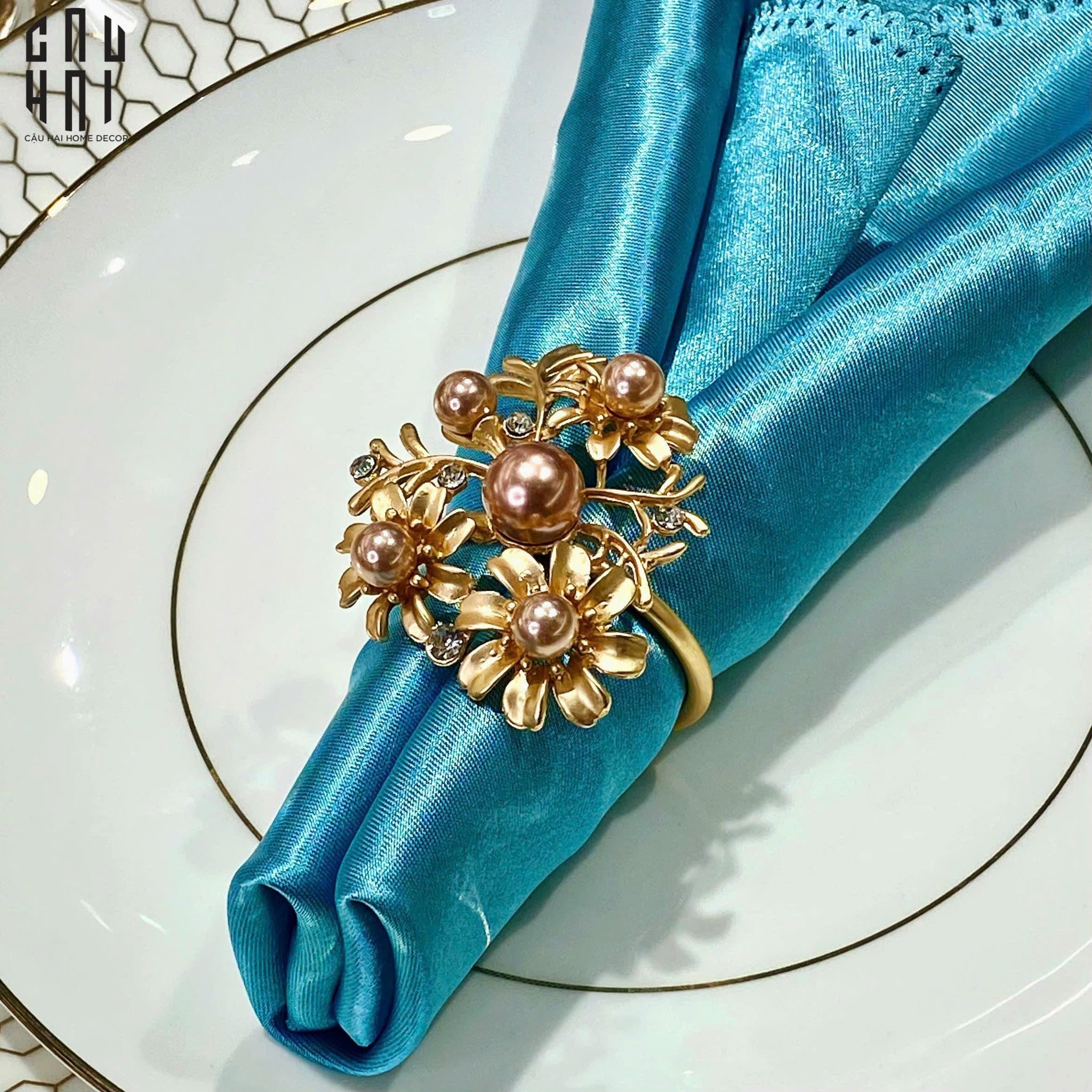 Vòng Khăn Ăn - Napkin Ring Golden Branch-VÒNG KHĂN ĂN-CẬU HAI HOME DECOR