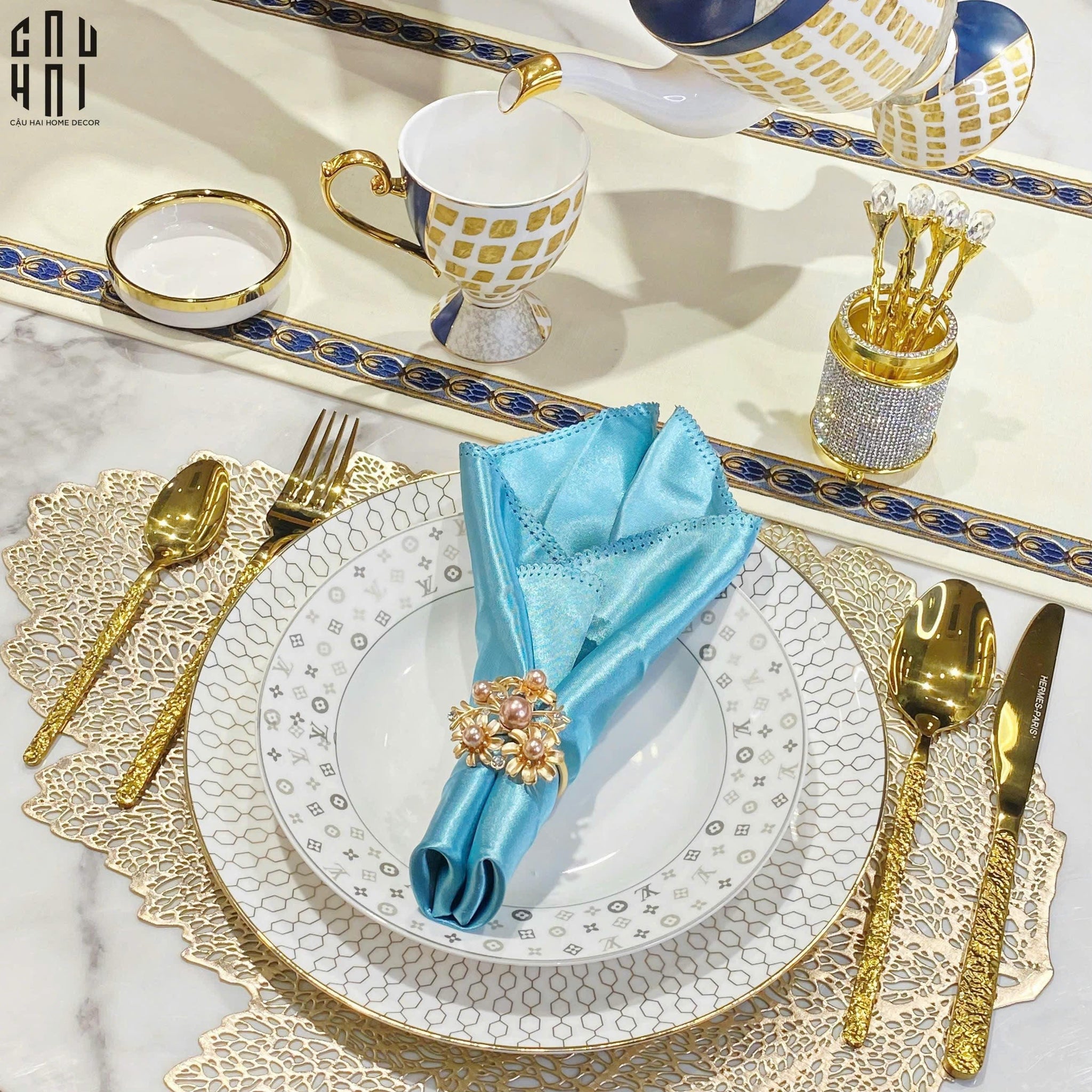 Vòng Khăn Ăn - Napkin Ring Golden Branch-VÒNG KHĂN ĂN-CẬU HAI HOME DECOR