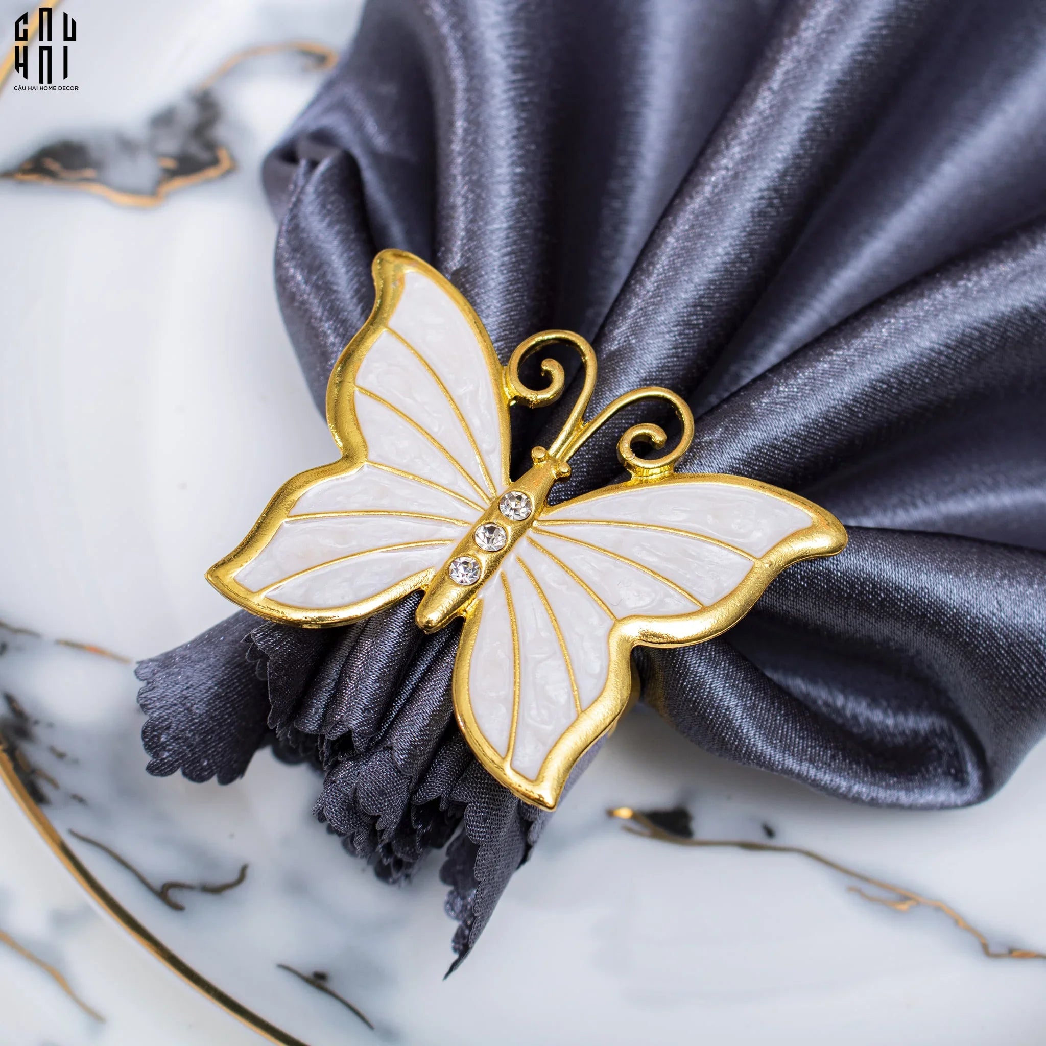 VÒNG KHĂN ĂN - NAPKIN RING NEW GOLDEN BUTTERFLY