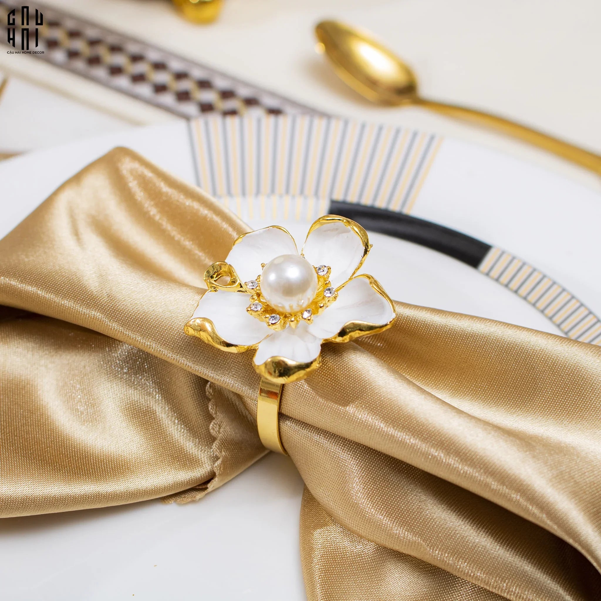Vòng Khăn Ăn - Napkin Ring Peony Premium-VÒNG KHĂN ĂN-CẬU HAI HOME DECOR