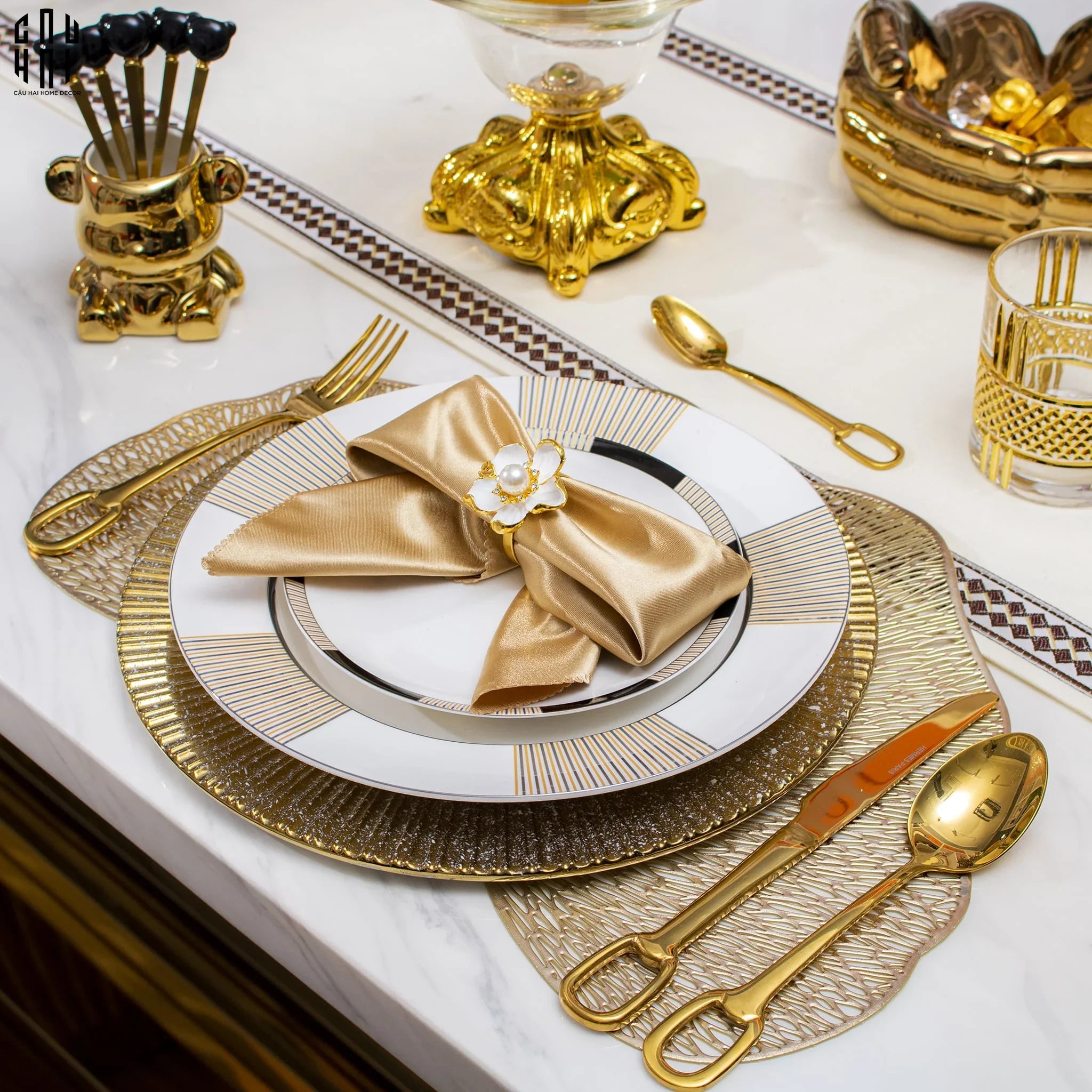Vòng Khăn Ăn - Napkin Ring Peony Premium-VÒNG KHĂN ĂN-CẬU HAI HOME DECOR