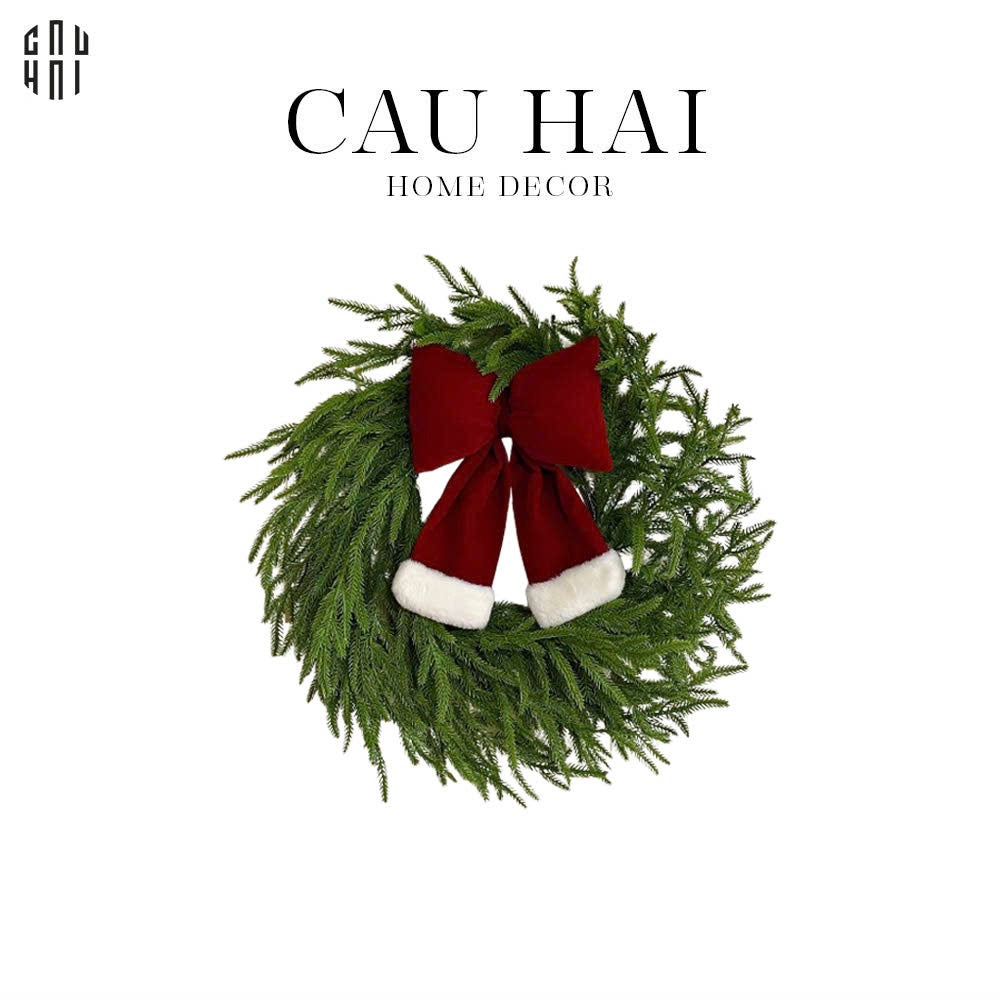 VÒNG TREO GIÁNG SINH GREEN PINE BRANCH 50CM-CẬU HAI HOME DECOR