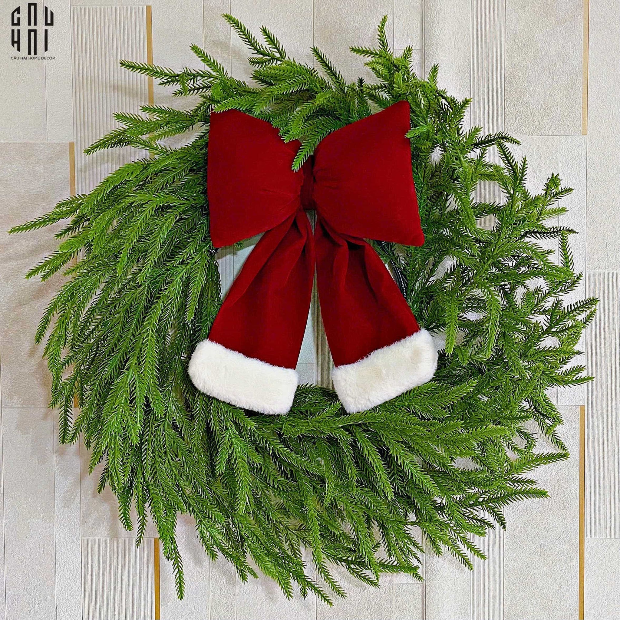 VÒNG TREO GIÁNG SINH GREEN PINE BRANCH 50CM-CẬU HAI HOME DECOR