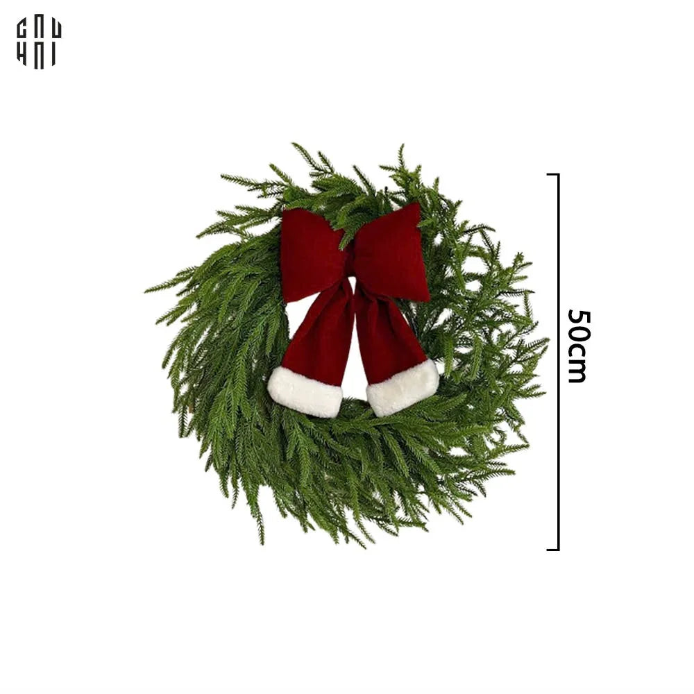 Vòng Treo Giáng Sinh Green Pine Branch 50Cm-Hoa Lụa-CẬU HAI HOME DECOR