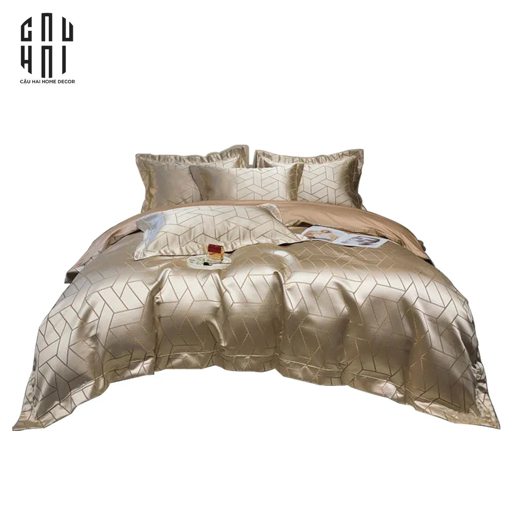 WESLEY PREMIUM GOLD BEDDING SET-CẬU HAI HOME DECOR