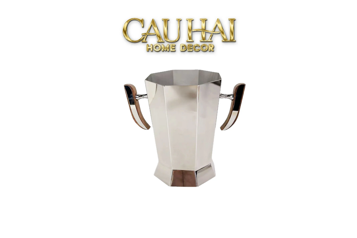 Xô Đá Metal Facet Sterling Walnut-XÔ ĐÁ-CẬU HAI HOME DECOR
