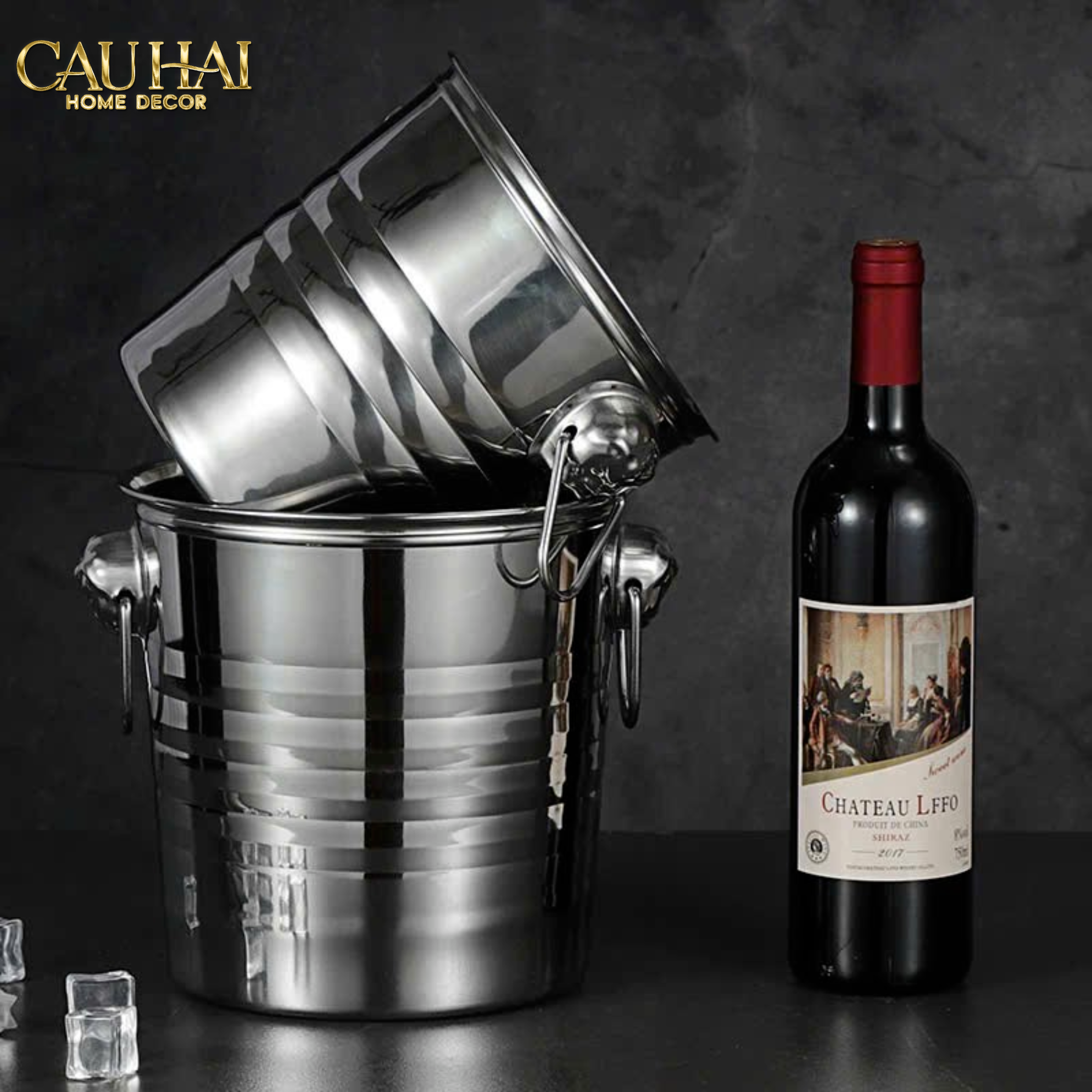 XÔ ĐÁ ROYAL BEAST SILVER ICE BUCKET-2- Cậu Hai Home Decor