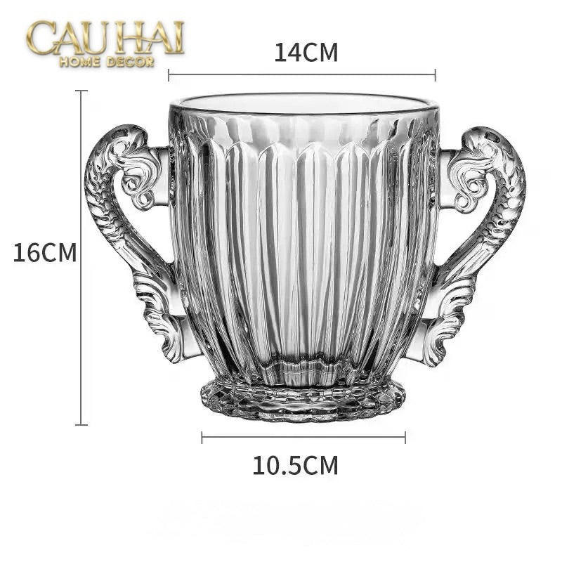 Xô Đá Thuỷ Tinh Trophy Goblet Clear-XÔ ĐÁ-CẬU HAI HOME DECOR-CẬU HAI HOME DECOR