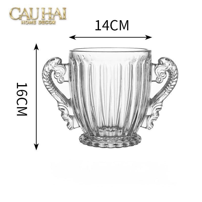 Xô Đá Thuỷ Tinh Trophy Goblet Clear-XÔ ĐÁ-CẬU HAI HOME DECOR-CẬU HAI HOME DECOR