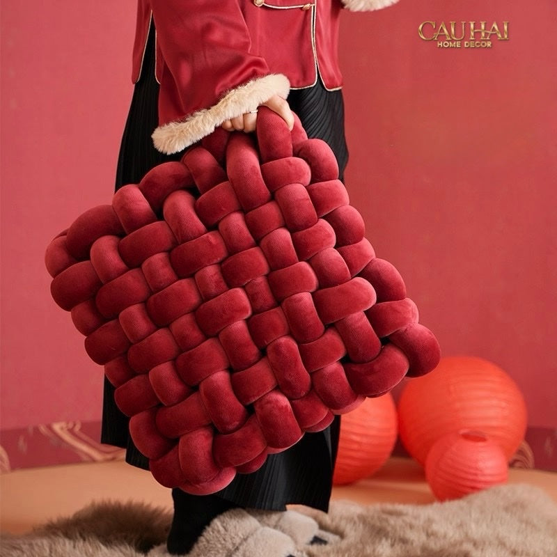 GỐI ĐAN SWEET BURGUNDY BISCUITS